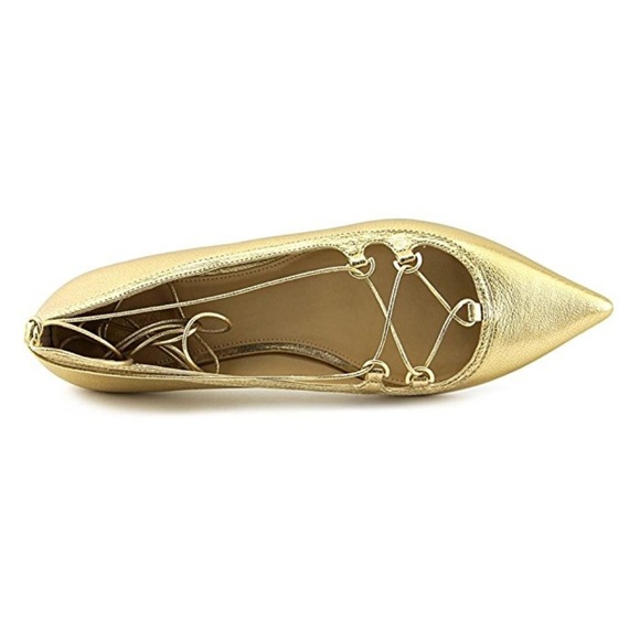 Michael Kors Tabby Gold Metallic Ballet Flats - Picture 3 of 5